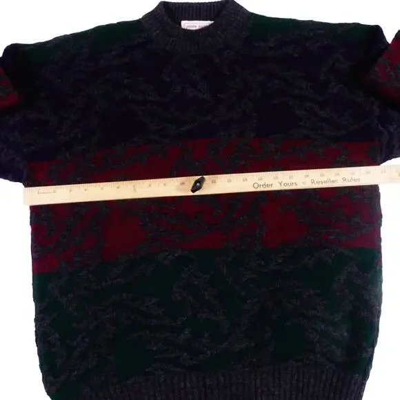 John Ashford Wool Acrylic Y2K Grandpa Abstract Sweater Made in Italy Large